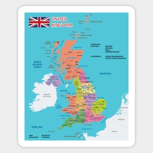 Political map of England Sticker